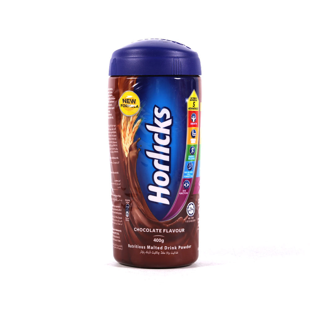 HORLICKS DRINKING POWDER CHOCOLATE JAR 400GM