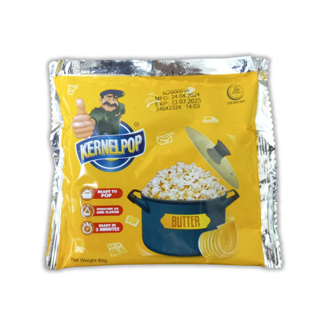 KERNELPOP POPCORN BUTTER POUCH 80GM