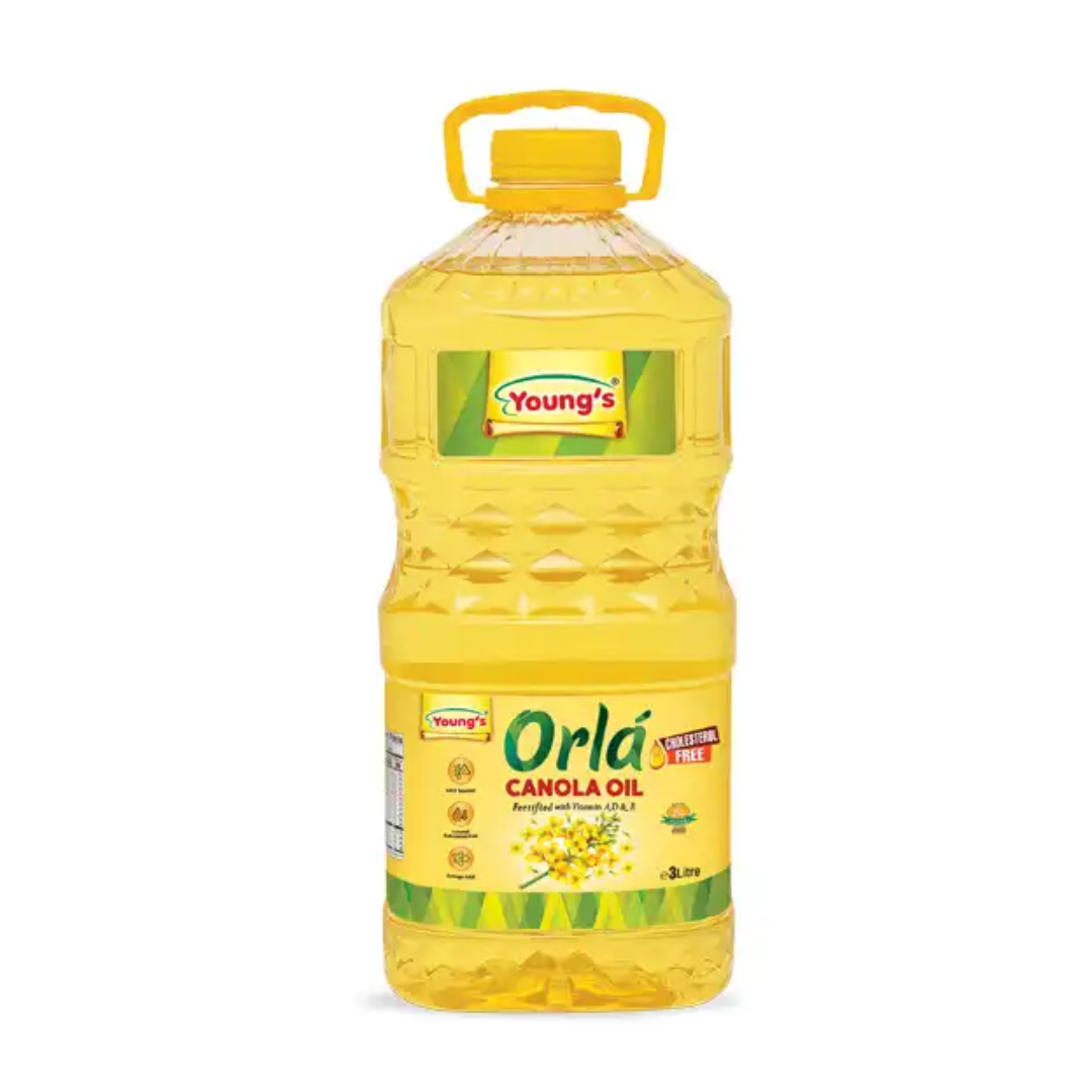 YOUNGS ORLA CANOLA OIL BOTTLE 3LTR