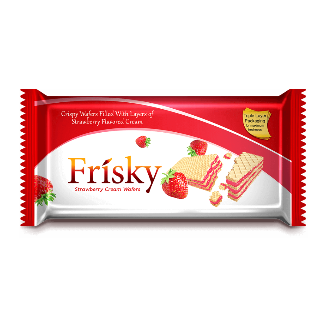 INNOVATIVE FRISKY STRAWBERRY CREAM WAFERS 75GM