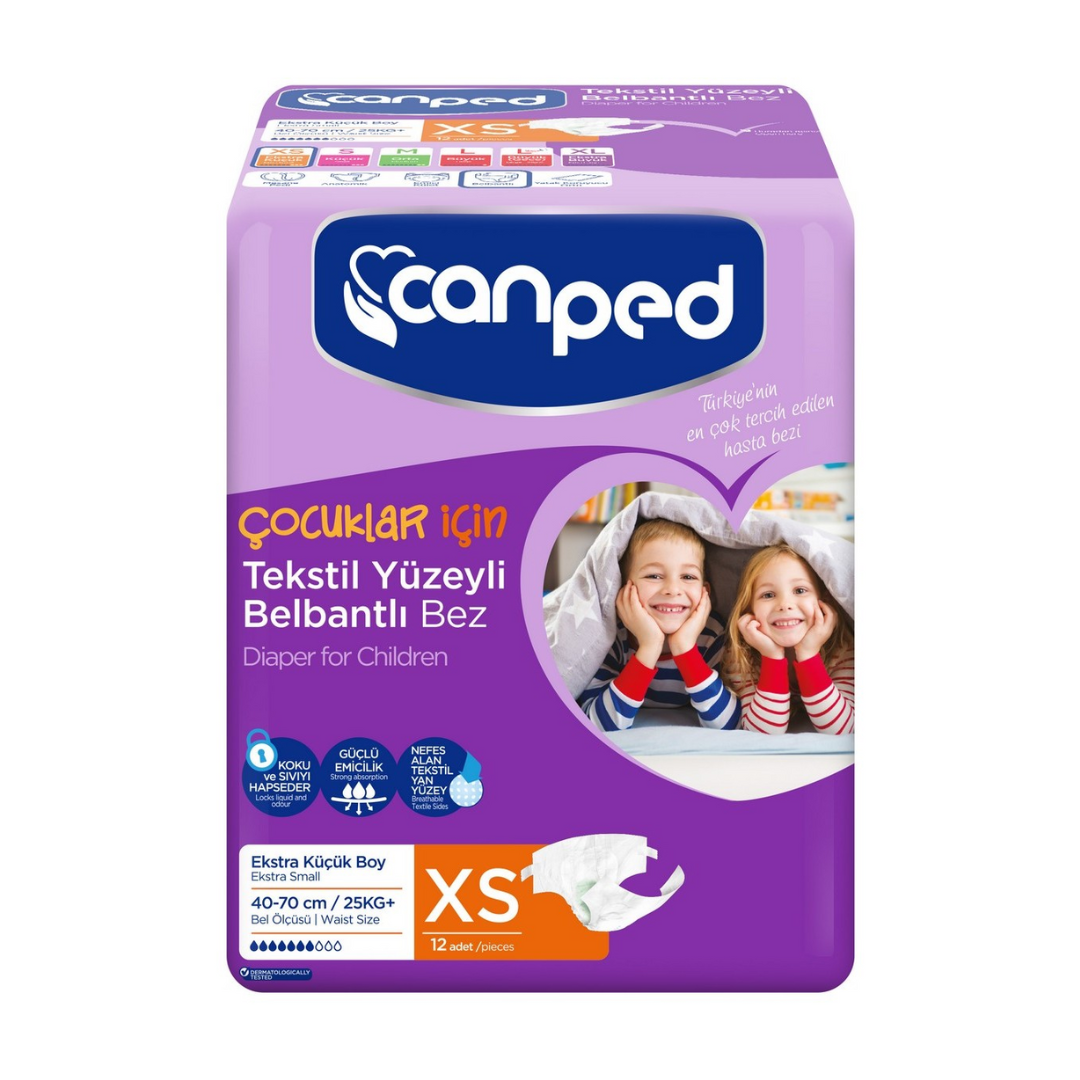 CANPED DIAPER FOR CHILDREN EXTRA SMALL 12-PCS