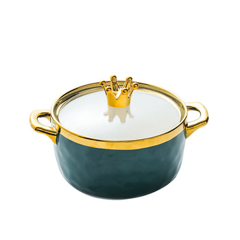 CERAMIC SERVING BOWL WITH GLASS LID