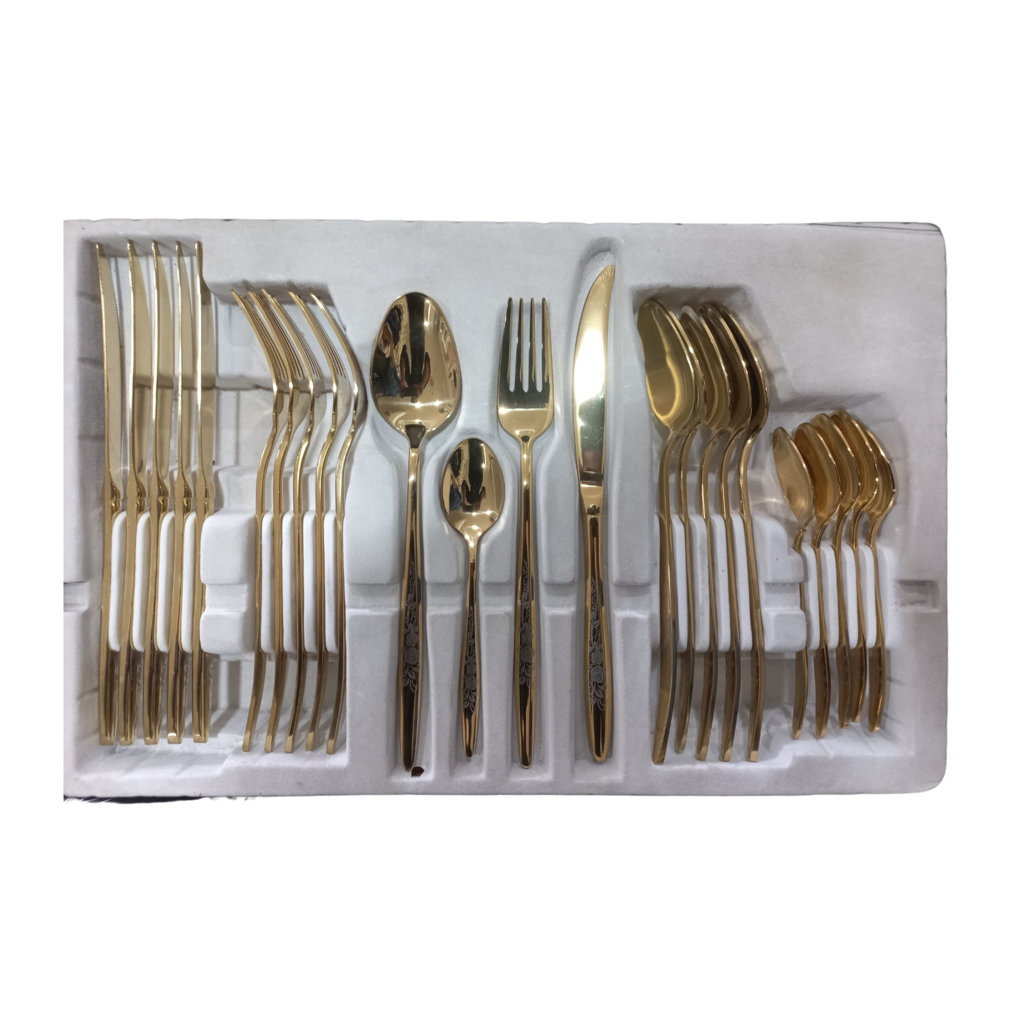 GOLD STAINLESS STEEL CUTLERY SET 24PCS