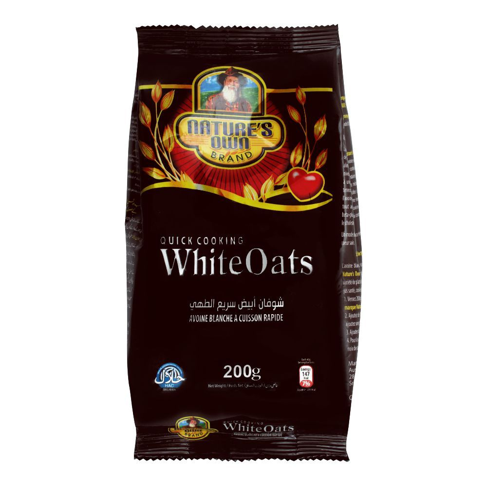 NATURES OWN WHITE OATS 200GM POUCH