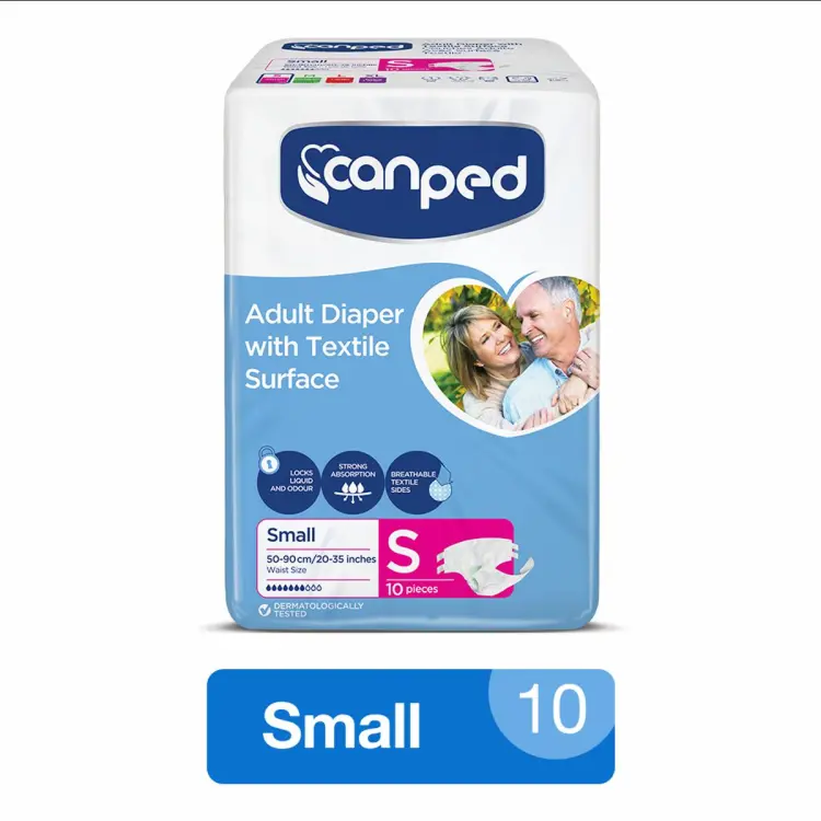 CANPED ADULT DIAPER WITH TEXTILE SURFACE SMALL 10-PCS