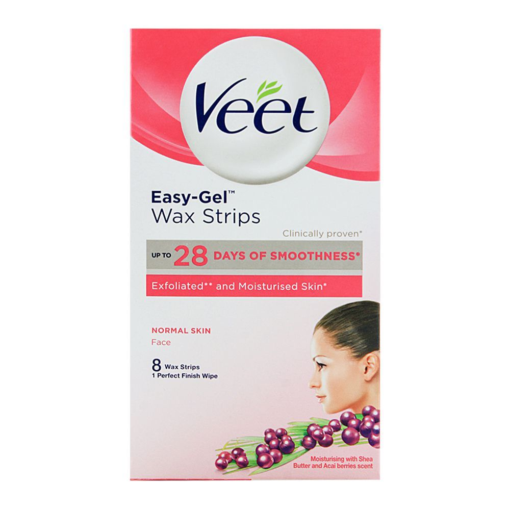 VEET EASY-GEL FACE WAX STRIP 8PCS NORMAL SKIN