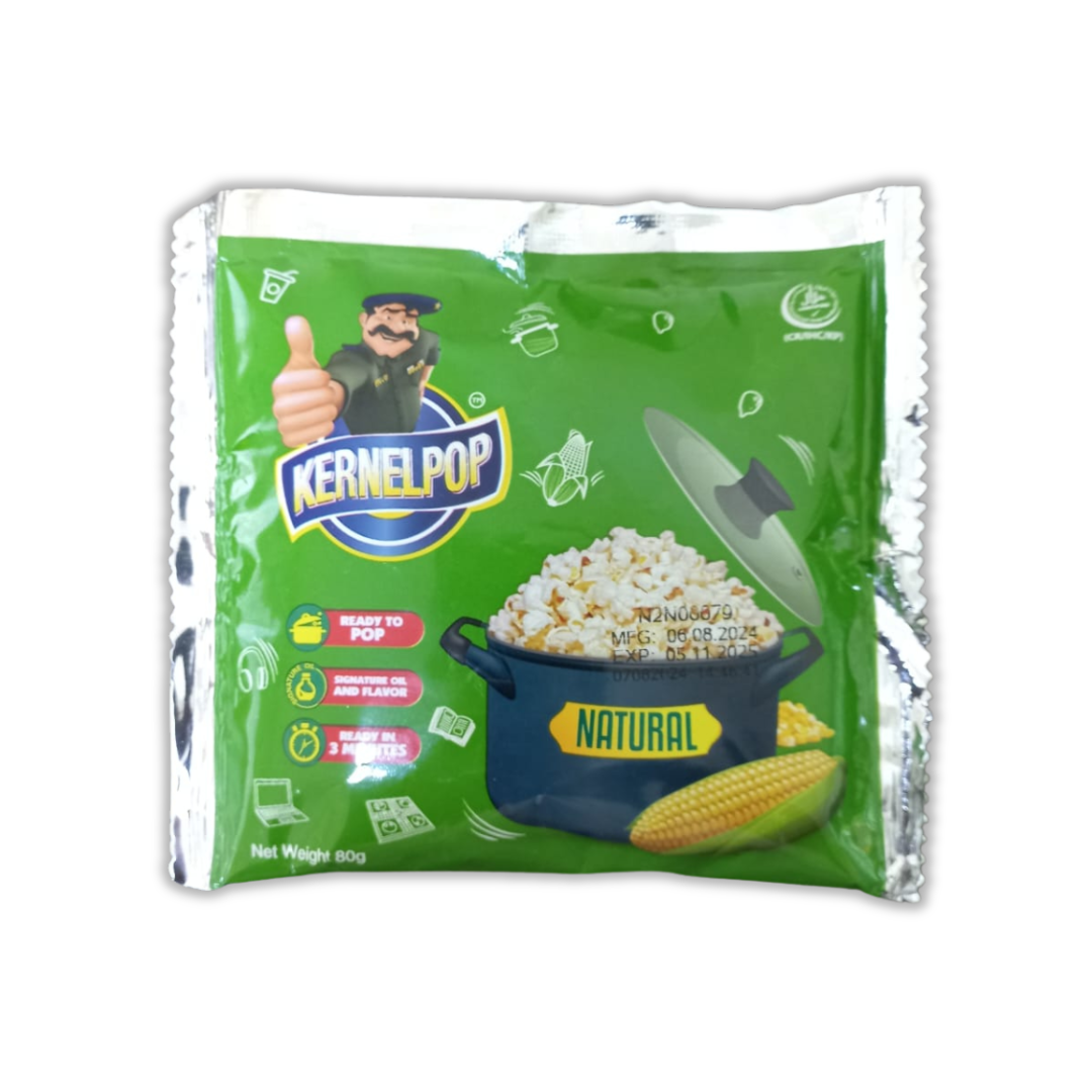 KERNELPOP POPCORN NATURAL POUCH 80GM