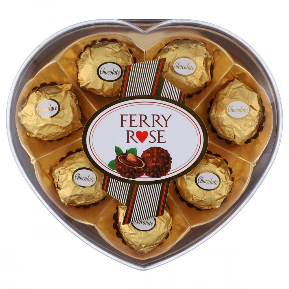 FERRY ROSE CHOCOLATE 8PCS HEART SHAPE BOX 100GM