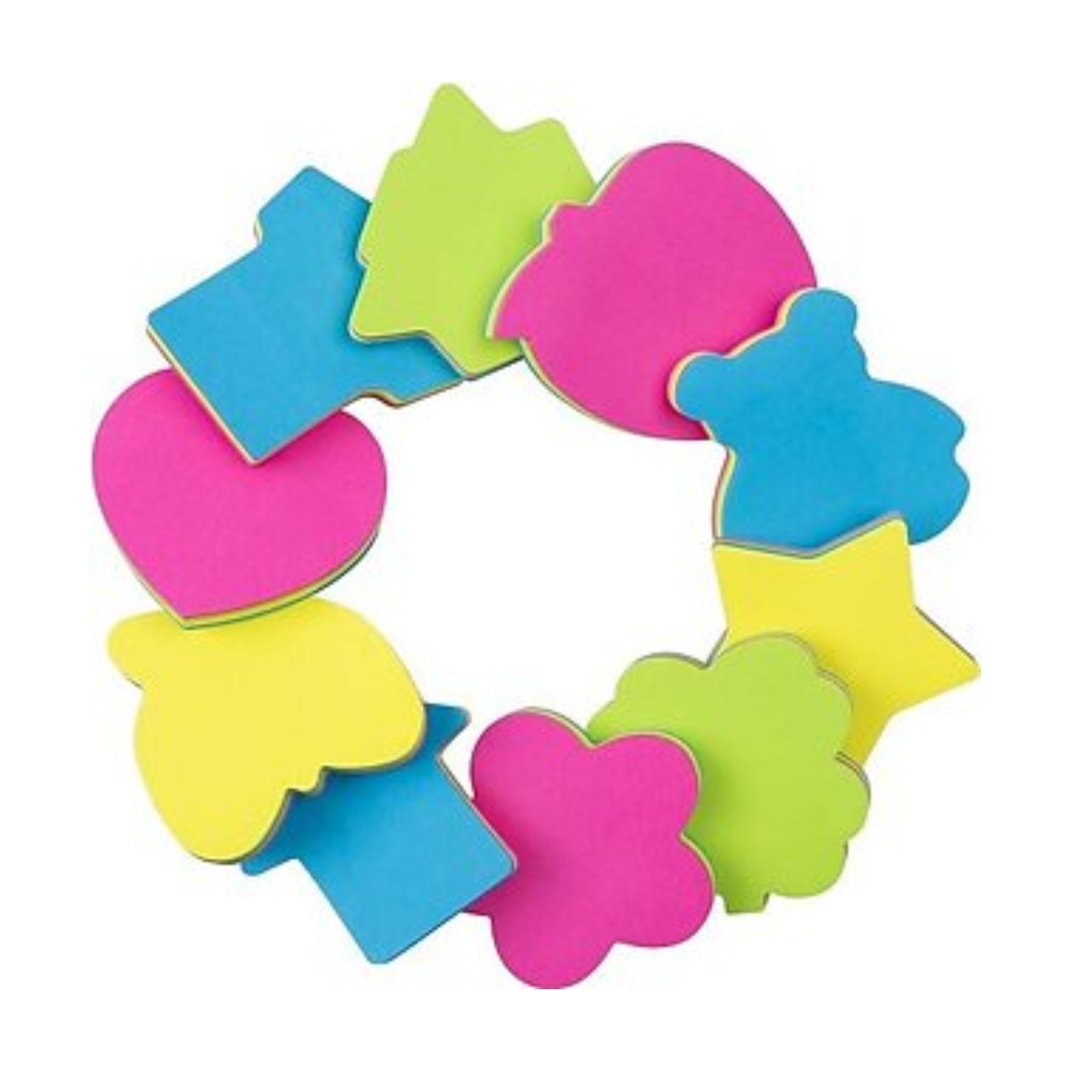 STICKY NOTES SHAPES 3X3-INCH 100PCS