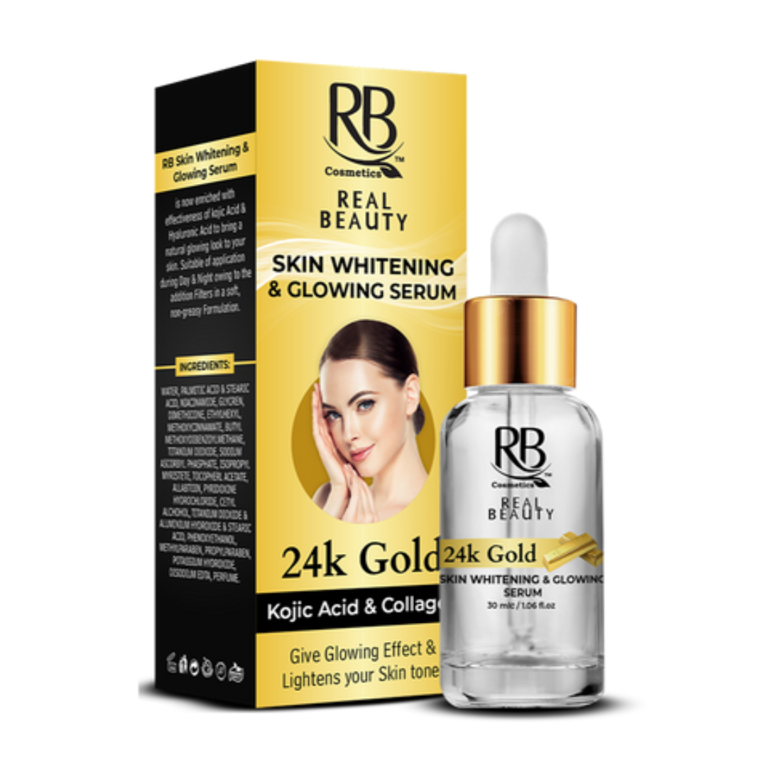 REAL BEAUTY 24K GOLD SKIN WHITENING & GLOWING SERUM 30ML