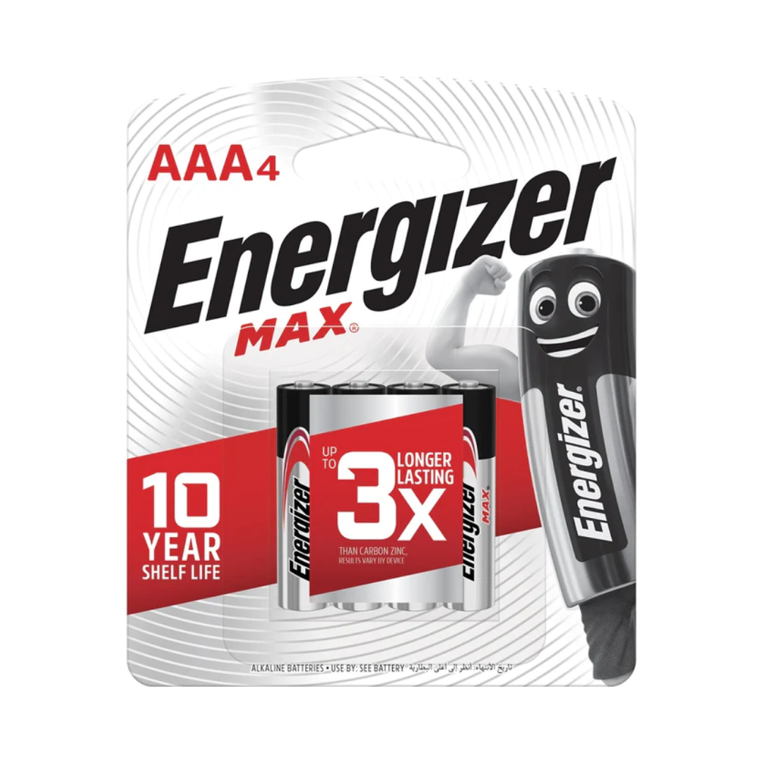 ENERGIZER MAX AAA BATTERIES X4-PCS