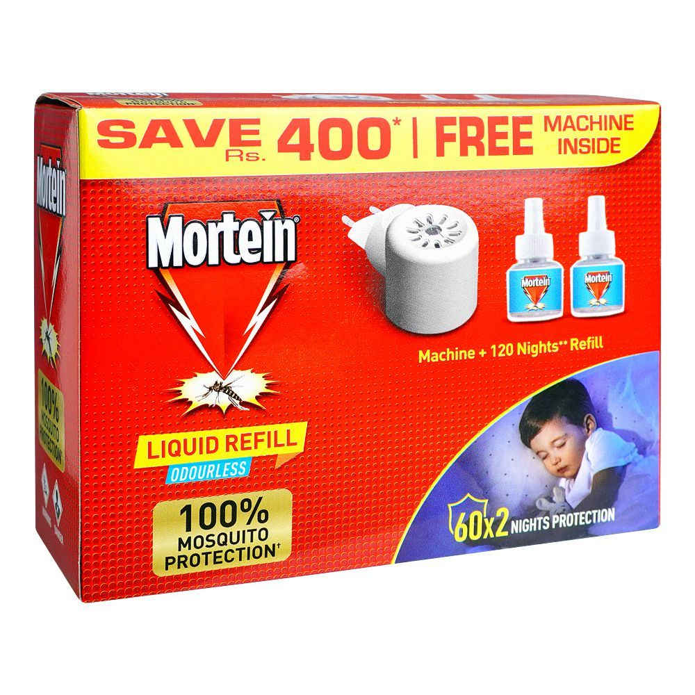 MORTEIN LIQUID REFILL ODOURLESS 60x2NIGHTS PROTECTION WITH MACHINE