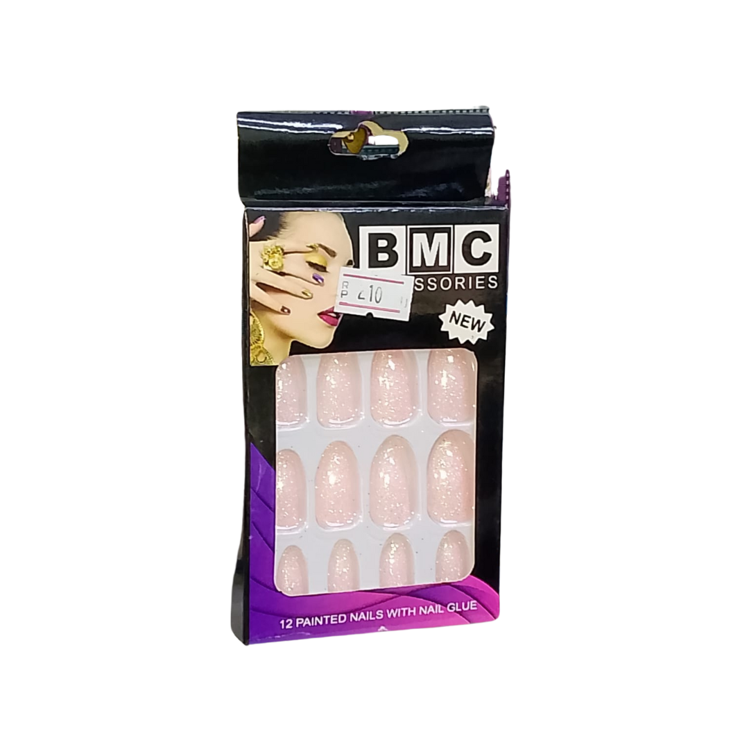 BMC ACCESSORIES 12 GLITTER NAILS WITH GLUE SET