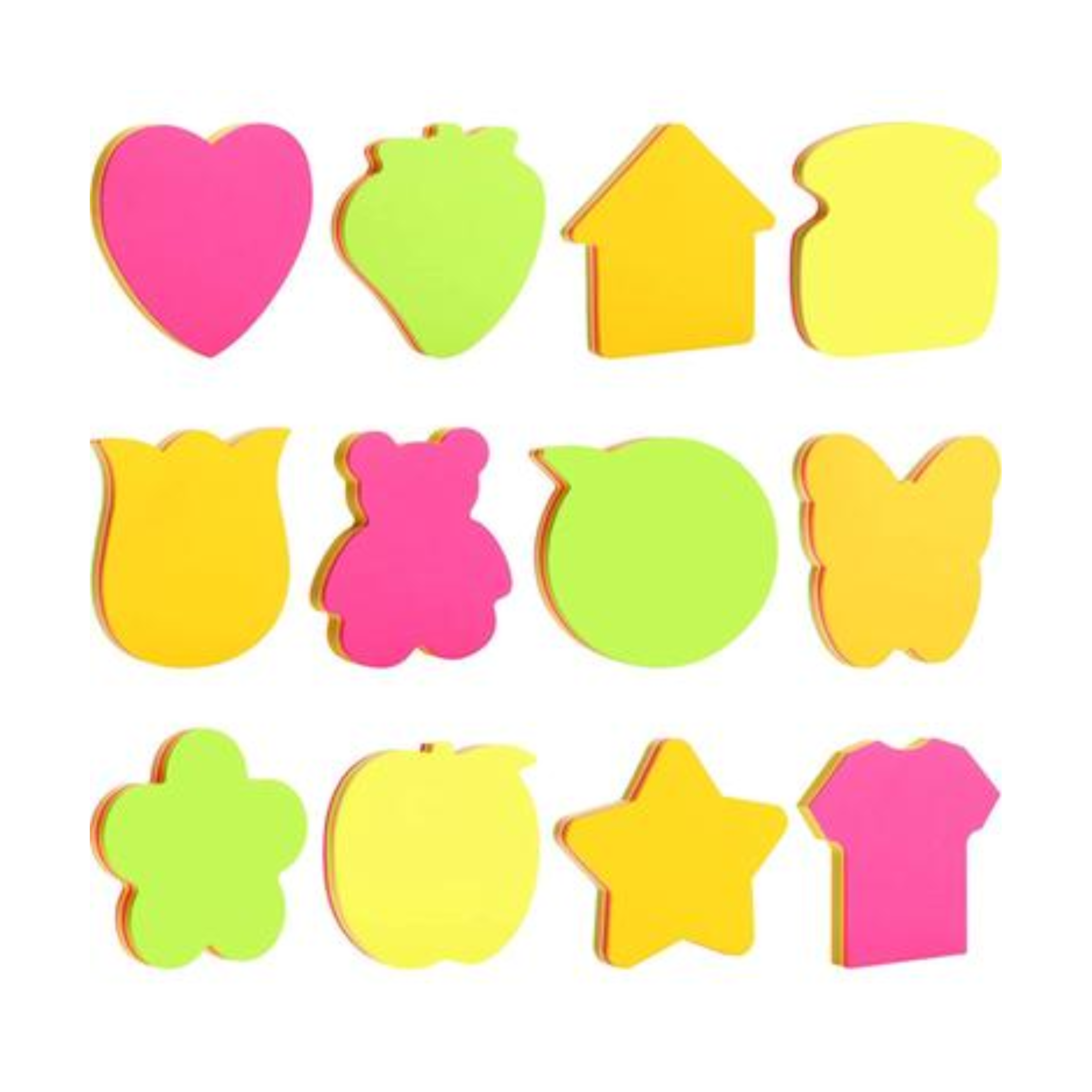 STICKY NOTES SHAPES 3X3-INCH 100PCS