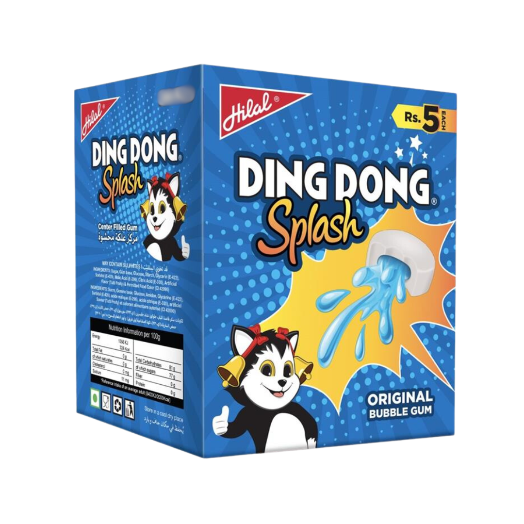 HILAL DING DONG SPLASH ORIGINAL BUBBLE GUM 50PCS BOX