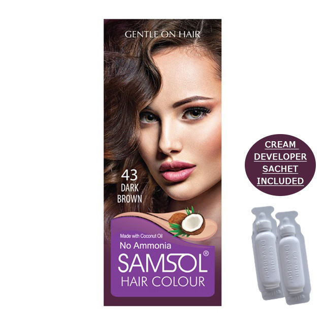 SAMSOL HAIR COLOUR NO 43 DARK BROWN (NO AMMONIA)